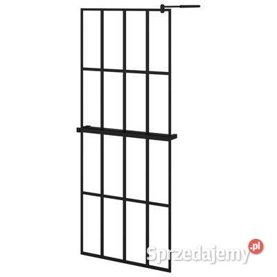 Ścianka prysznicowa z półką czarna 80x195 ESG i Warszawa