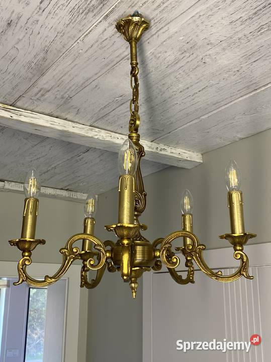 Francuski antyczny Żyrandol 20 mosiądz mazowieckie Warszawa
