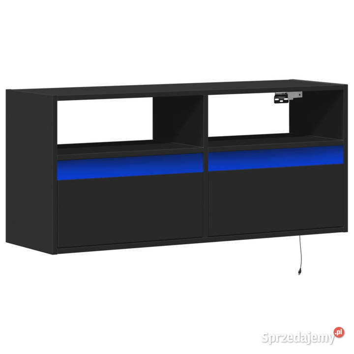 Ścienna szafka TV z LED czarna 100x31x45 Warszawa sprzedam