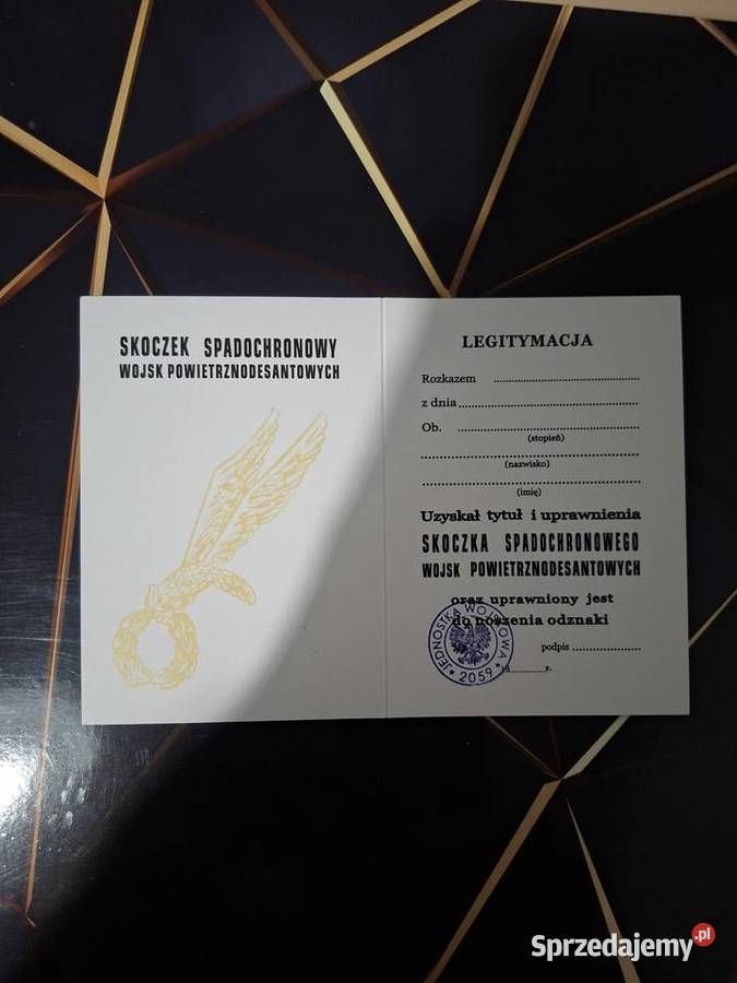 Legitymacja skoczka spadochronowego i Militaria Lublin