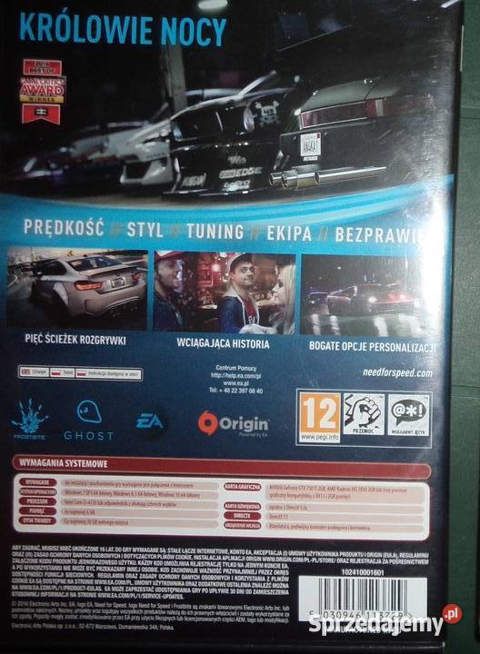 Need for speed Królowie nocy PC DVD 2016 nowa Rzeszów