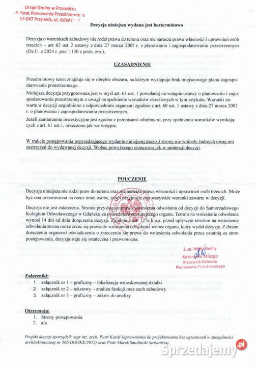 sprzedaży działki 3000m Gromadzin