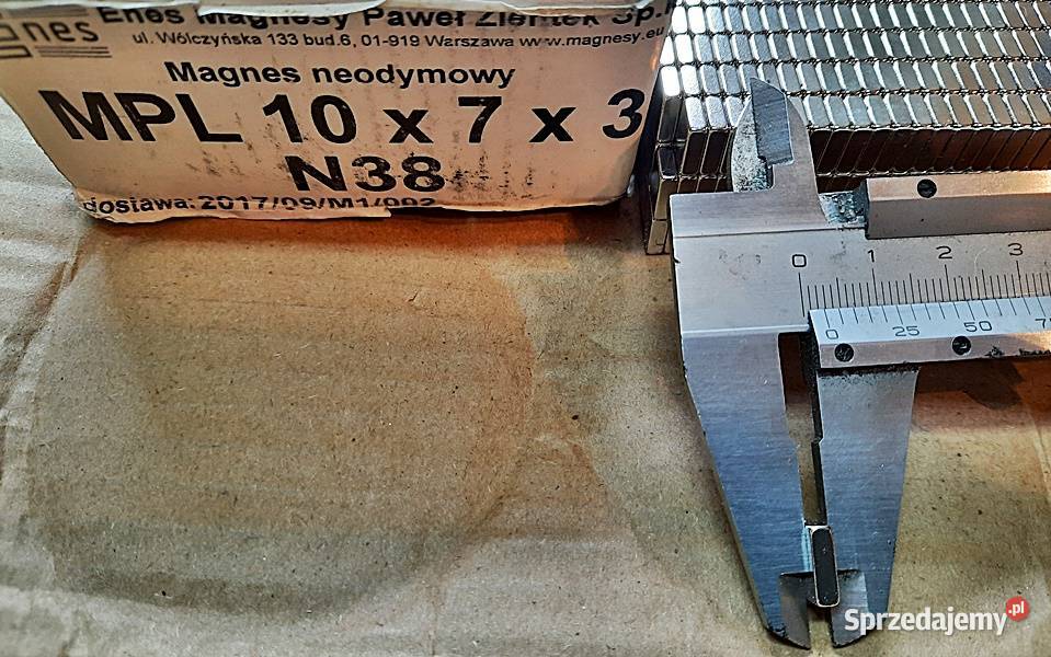 Magnes neodymowy 10x7x3 MPL N38 10 Produkcja wielkopolskie