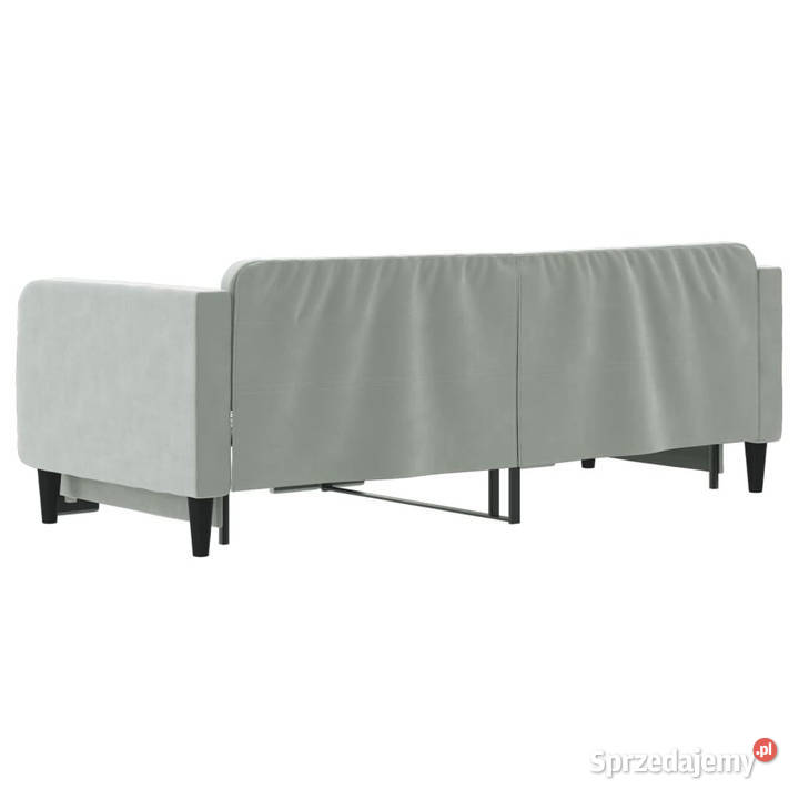 Sofa rozsuwana jasnoszara aksamit 80x200 Warszawa