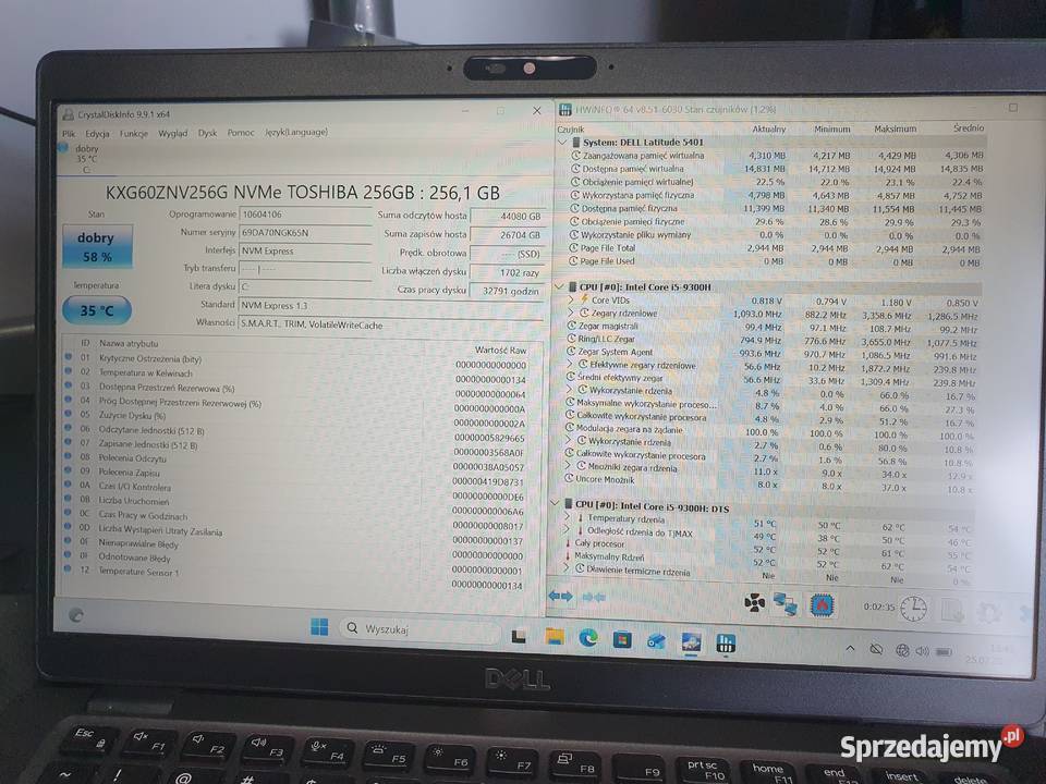 Dell Latitude 5401 i59300H 16GB RAM SSD 256GB 14-14.9" Gliwice