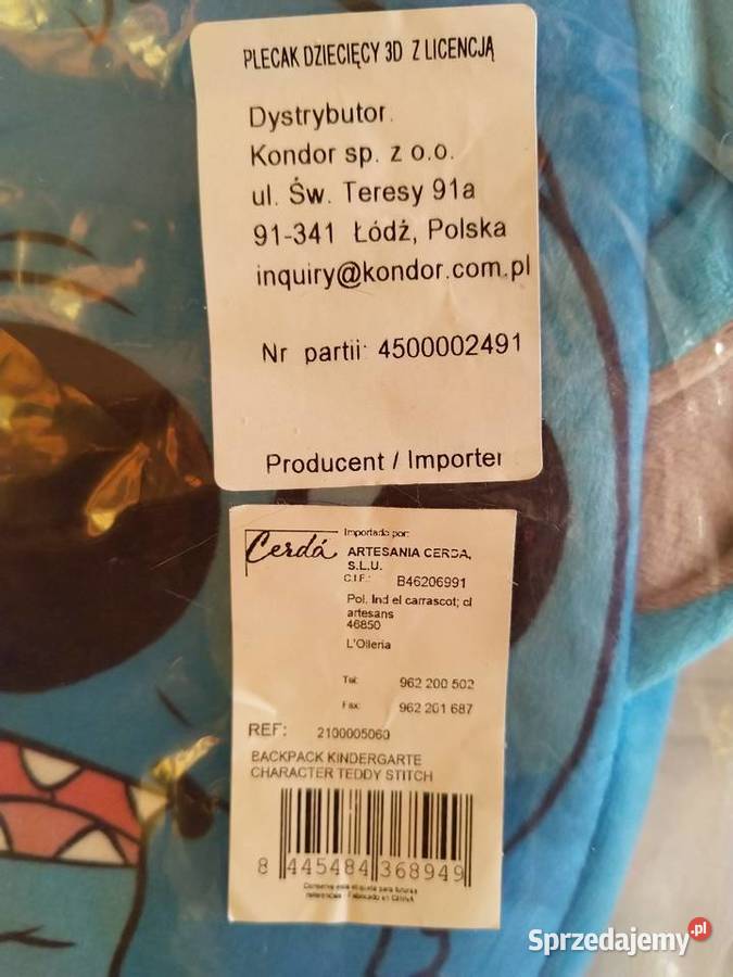 NOWY Plecak pluszowy Lilo Stitch plecaczek Zabrze