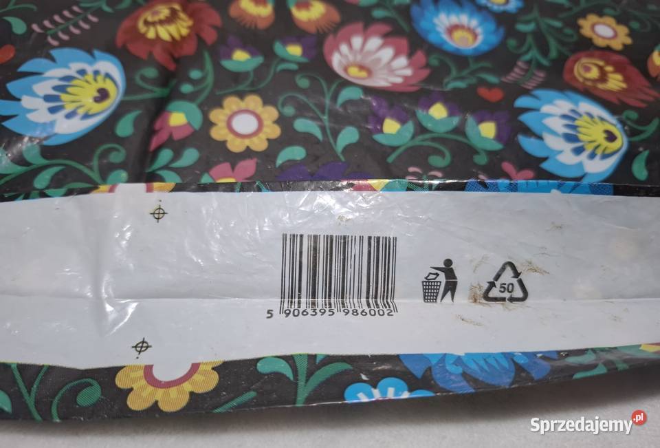 Reklamówka wielokolorowe kwiaty 44x38 torba Czeladź