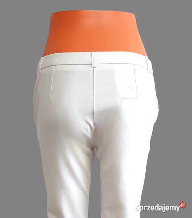 Damskie proste eleganckie białe spodnie Chrzanów