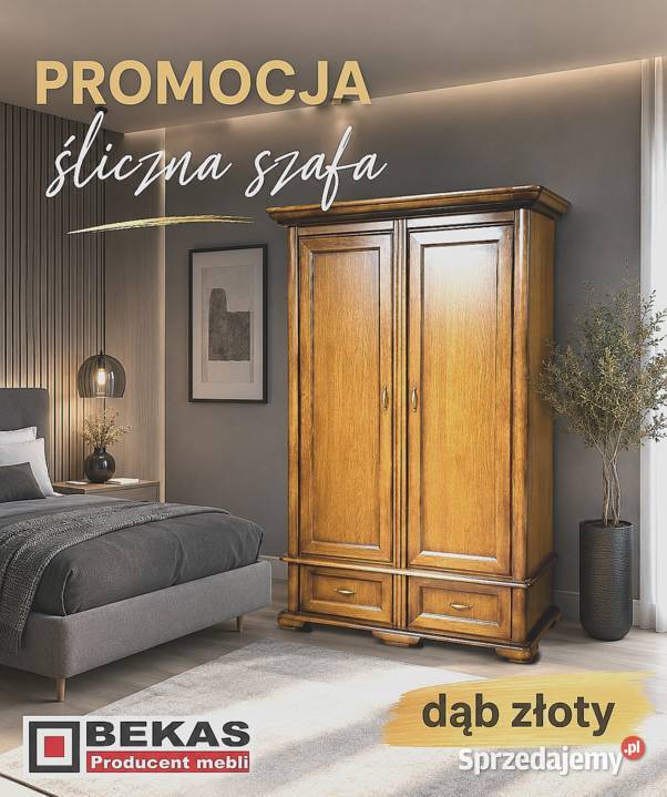 Promocja Śliczna Szafa 120 Dąb Złoty Miodowy Szafy i garderoby Włocławek