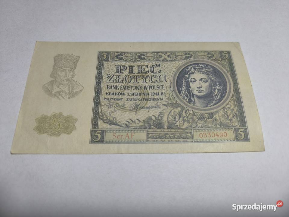 Banknot 5 1941 seria AF Otwock