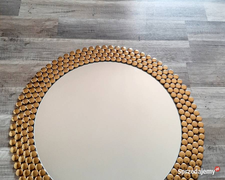 Lustro okrągłe dekoracyjne złote ścienne 50 Wyposażenie wnętrz podkarpackie Przemyśl