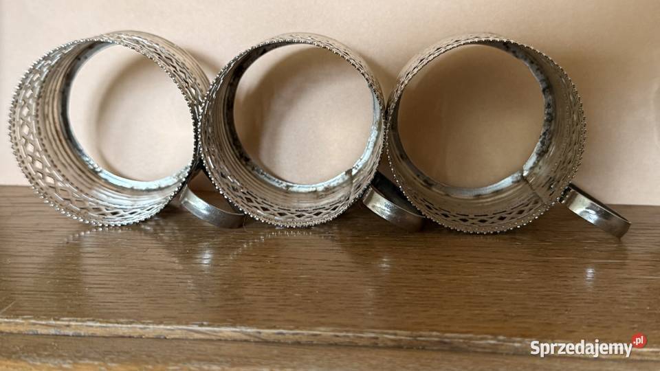 5 metalowych uchwytow do szklanek z lat 7080 Akcesoria kuchenne lubelskie Lublin