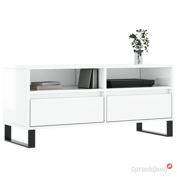 Szafka pod TV wysoki połysk biała 100x345x445 mazowieckie Warszawa