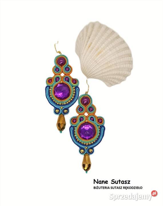 Kolczyki Sutasz rękodzieło Nane Sutasz Kolczyki Lubań
