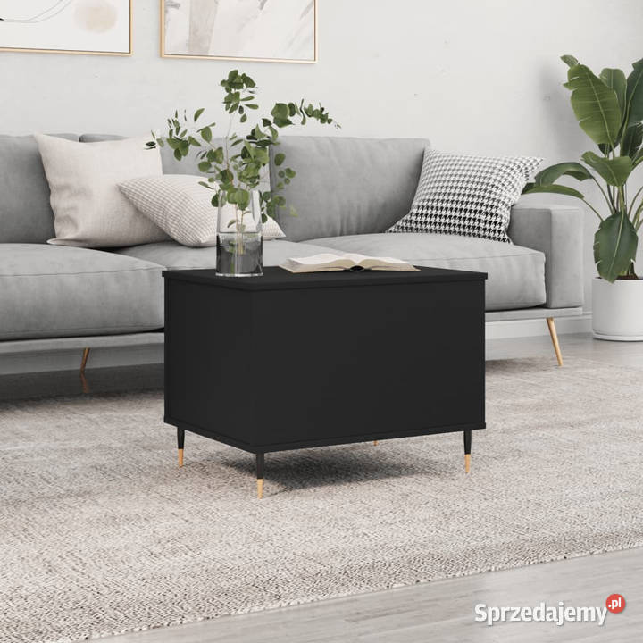 Stolik kawowy czarny 60x445x45 materiał Warszawa