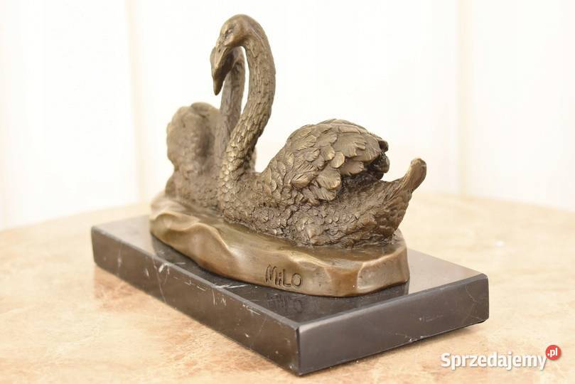 Zakochane Łabędzie Para Ptaki Figura Rzeźba z małopolskie Kraków