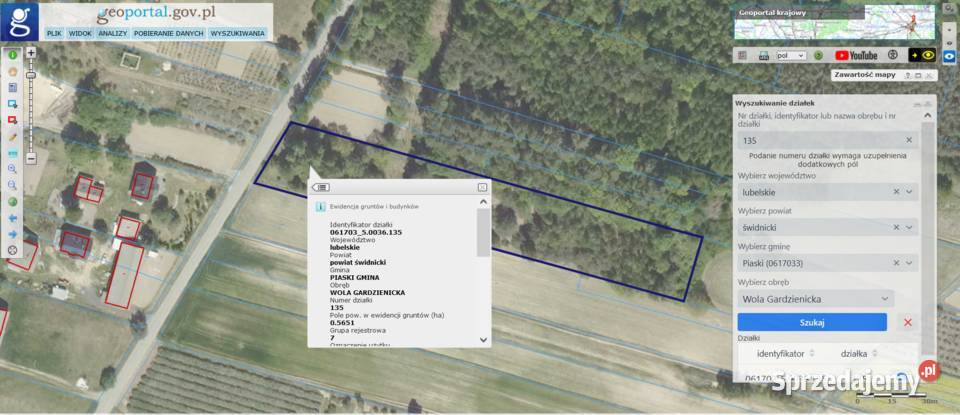 Piękna zadrzewiona działka budowlana w