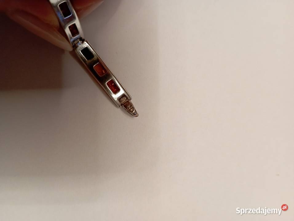 Bransoletka ze srebra z bursztynami Zegarki i Biżuteria Radom sprzedam