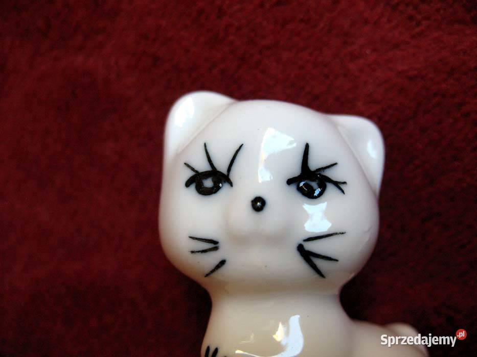 Kot malutki uroczy kotek Figurka porcelana 5 x Siedlce