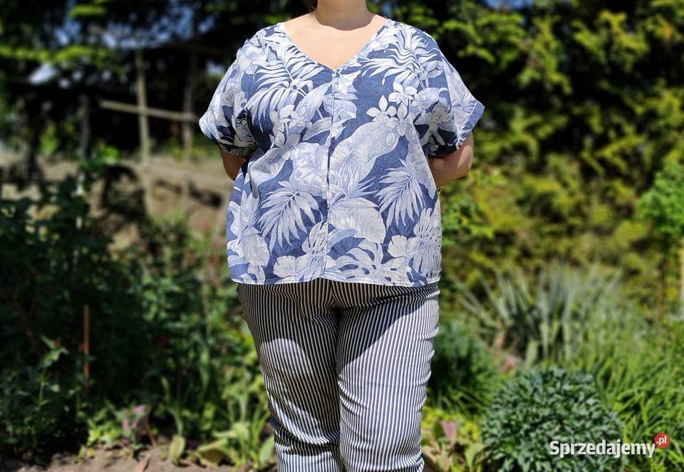 Bluzka HM XL plus size 4XL 48 bawełna niebieska Szczecin sprzedam