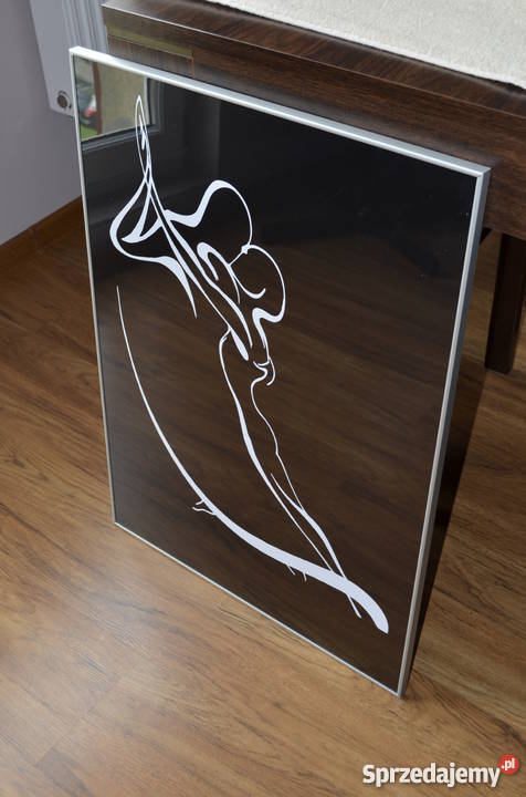 Obraz tańcząca para taniec zarys w ramie Dekoracje i ozdoby Knurów sprzedam