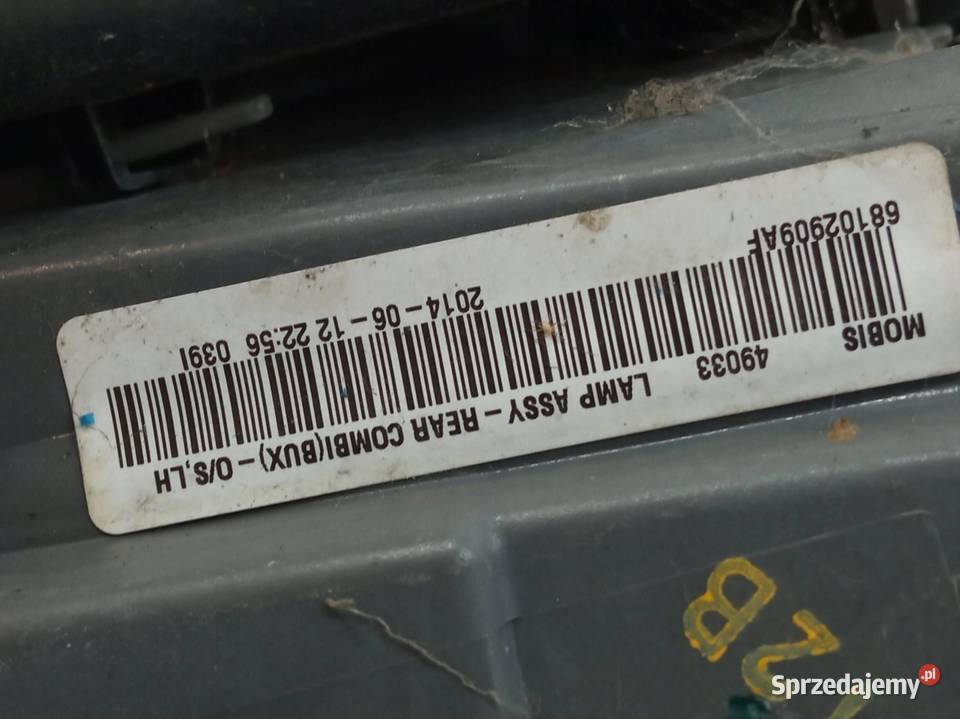 LAMPA TYŁ LEWA EU 68102909AF Jeep Cherokee V