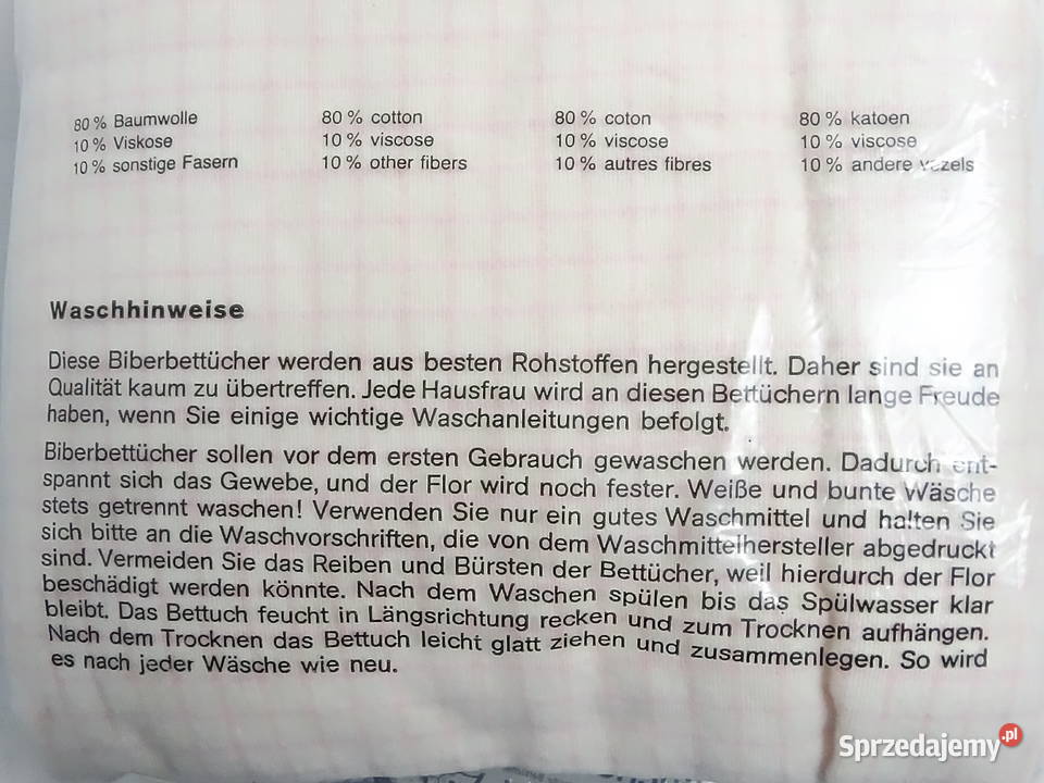 Kultowe Prześcieradła Biber Vintage z RFN Nowe Biłgoraj