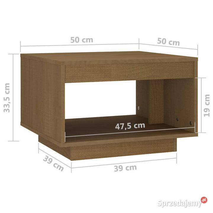 Stolik kawowy miodowy brąz 50x50x335 lite drewno Warszawa sprzedam