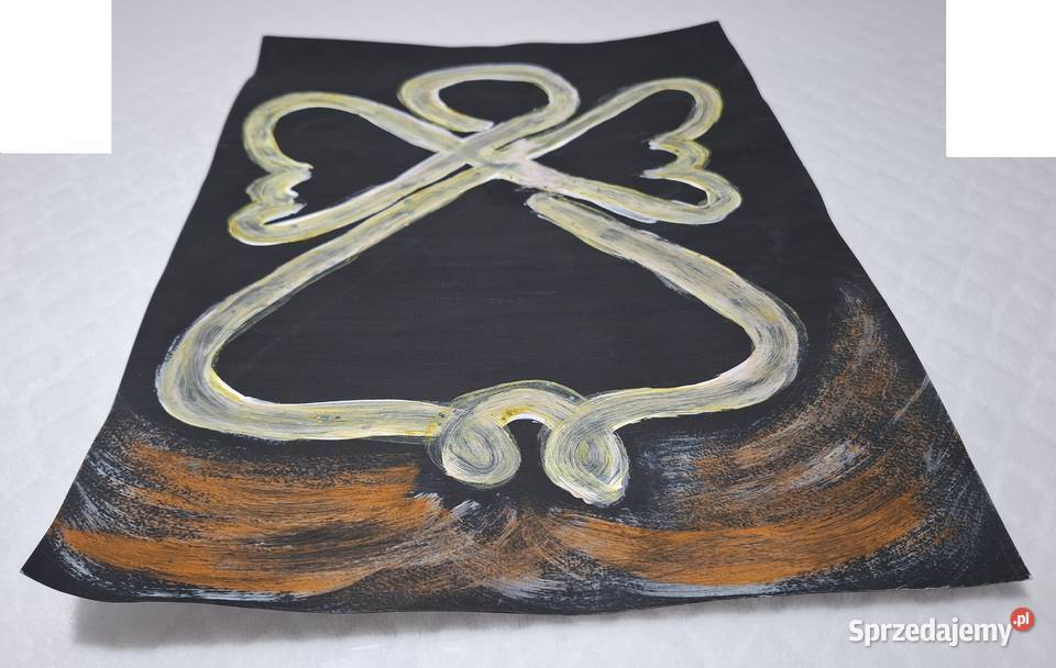 Praca plastyczna Anioł na czarnym tle 295x42