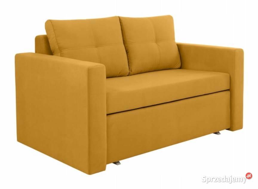 Sofa rozkładana żółta dwuosobowa BUNIO 3 III Nowa Sól