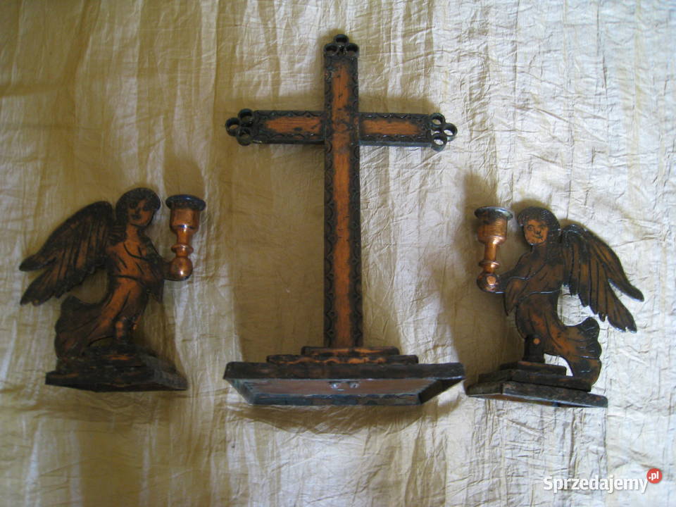 Aniołki i krzyż wykonanie rękodzielnicze w