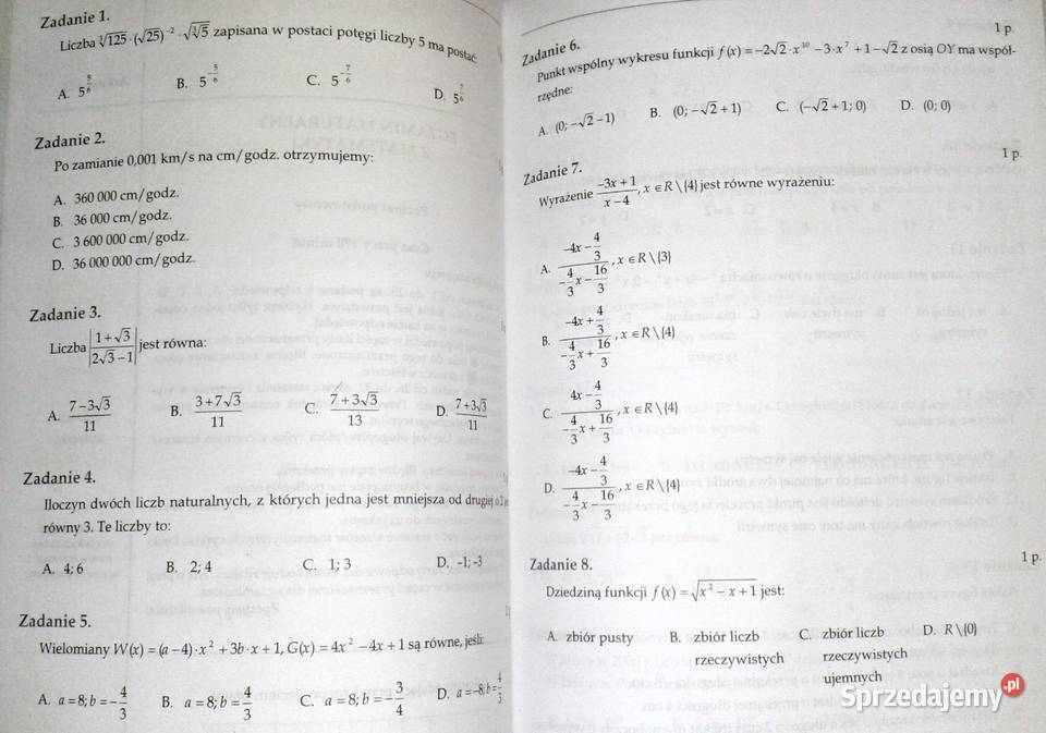 Matematyka 2010 Arkusze egzaminacyjne K Kasprzyk Rok wydania 2009 lubelskie Chełm