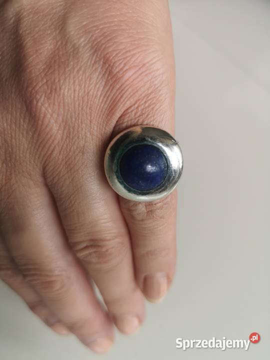 Pierścionek z lapis lazuli srebro vintage srebro Toruń sprzedam