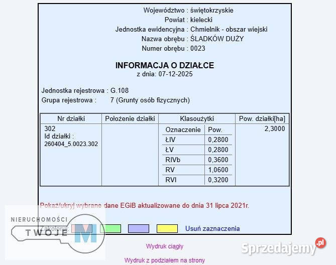 Ziemia do sprzedania Śladków Duży 43100m2