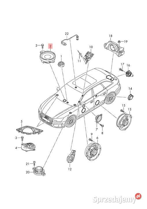 głośnik olufsen audi a5 ii 8w0 16 osobowe Sprzęt audio fabryczny