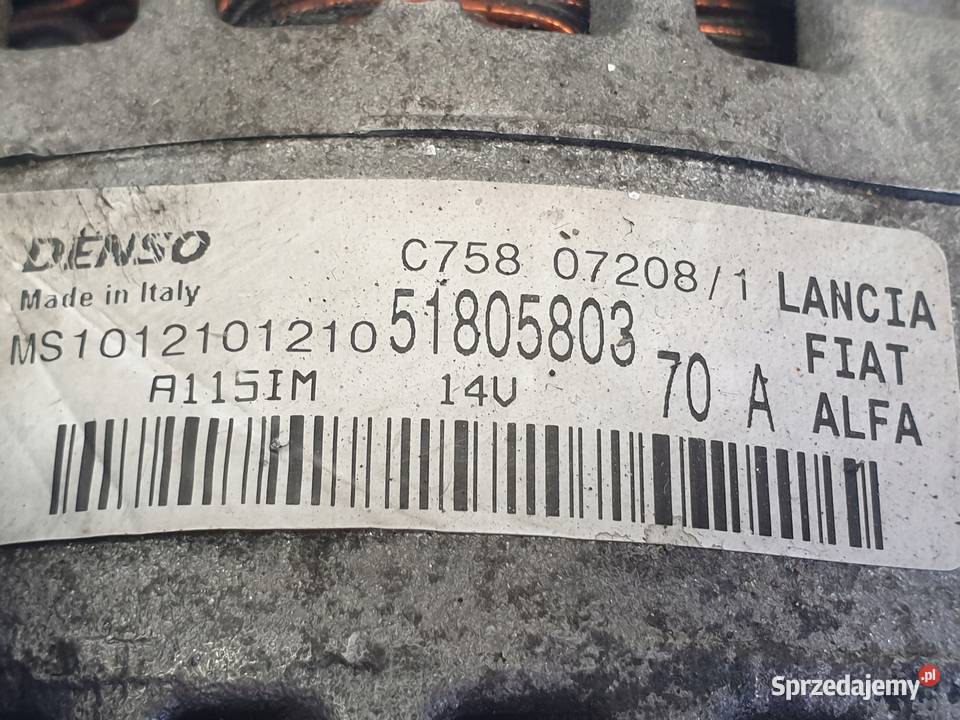 ALTERNATOR Fiat Doblo II 13 M JET 51805803 70A sprzedam