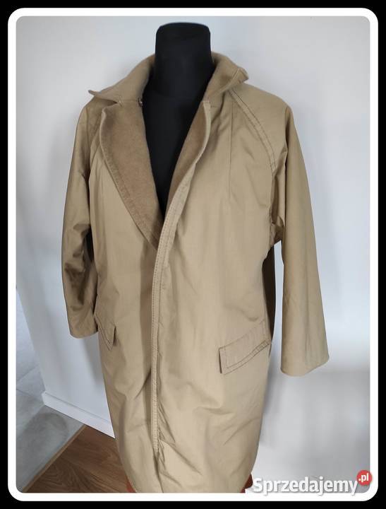 Płaszzcz dwustronny TRENCZ beżowo brązowy 42 XL
