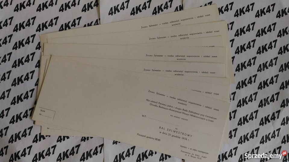 ZAPROSZENIA NA SYLWESTER 1974 KLUB FAFIK ŁÓDŹ łódzkie Łódź