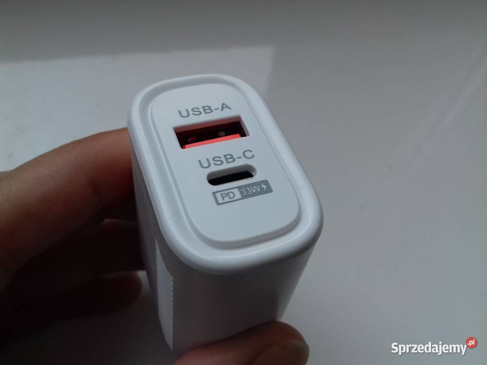 Ładowarka USB 12W 5V NOWA USBC USBA kolor biały Elektronika Bydgoszcz