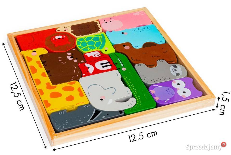 Drewniane zwierzęta figurki safari w skrzynce 14 podlaskie sprzedam