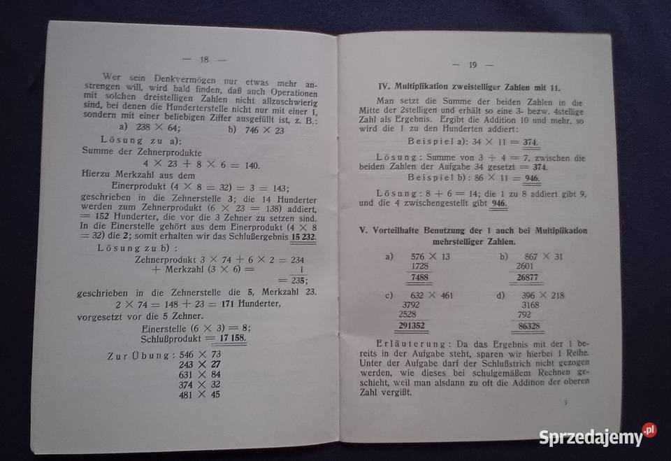 Die Kunst des Schnellrechnens Multiplex DRGM A Antykwariat