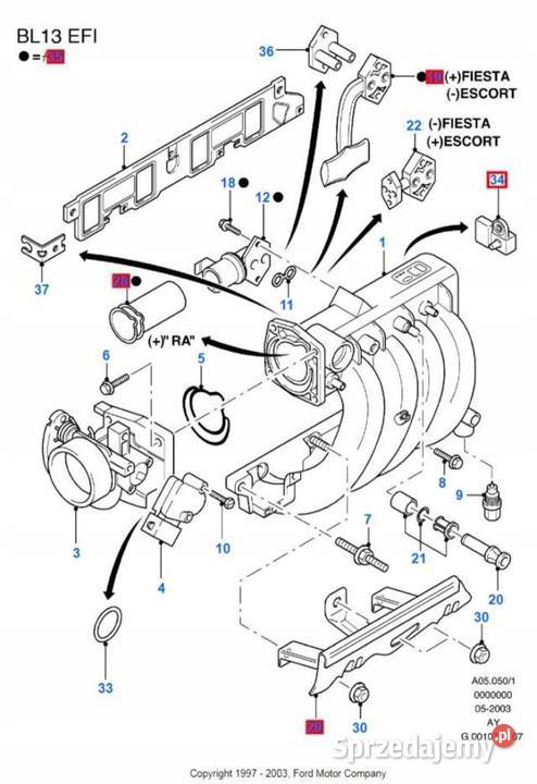 CZUJNIK CIŚNIENIA KOLEKTORA FORD ESCORT FIESTA lubelskie