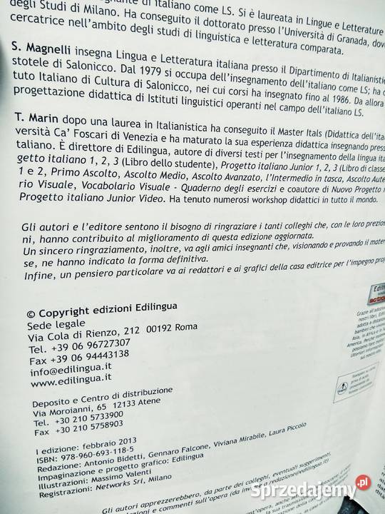 Proggetto italiano 1 nuovo książki outlet włoski Warszawa sprzedam