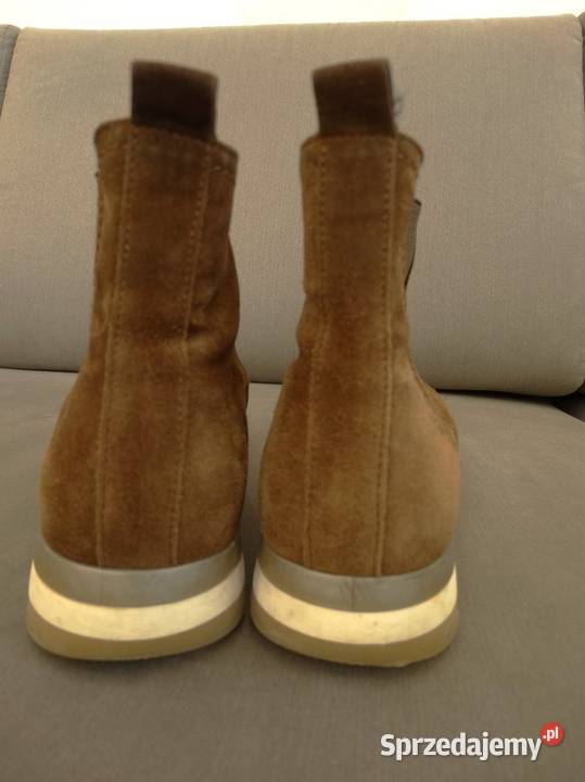 Buty Botki Damskie Skórzane Sztyblety Camelowe Łomża sprzedam