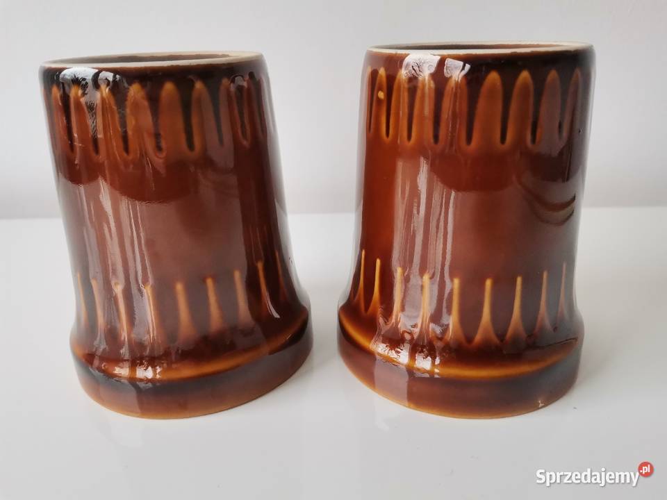 Stare nieużywane 2 kubki porcelit Pruszków PRL Katowice