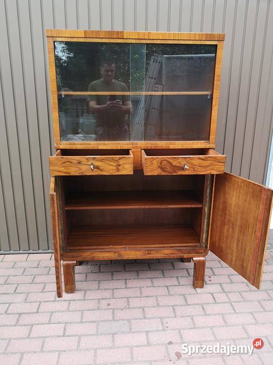 Witryna Biblioteka ARTDECO Unikat Orzech Stara Swarzędz sprzedam