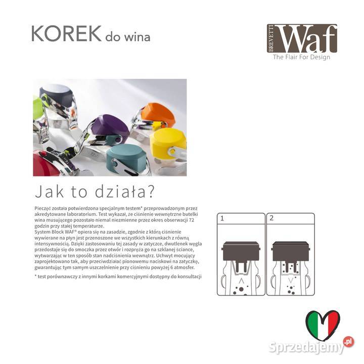 WAF korek do wina musującego prosecco szampana Wyposażenie wnętrz dolnośląskie Bolesławiec