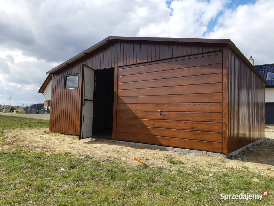 Ładny Garaż Blaszany 6x5m Drewnopodobny Garaże Szczawnica