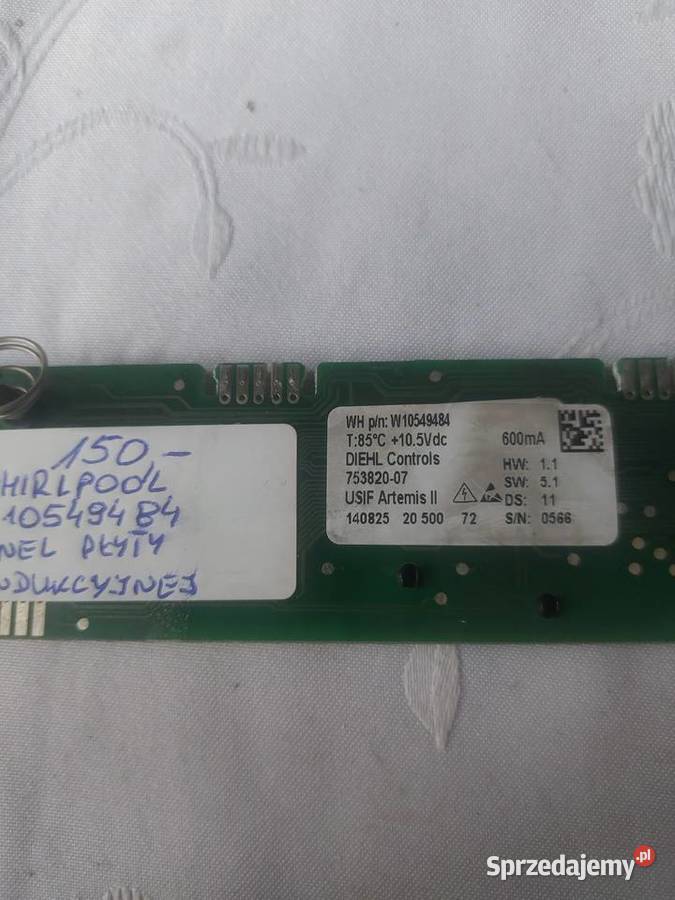 WHIRLPOOL W10549484 PANEL PŁYTY INDUKCYJNEJ Kuchenki i piekarniki małopolskie Nowy Sącz