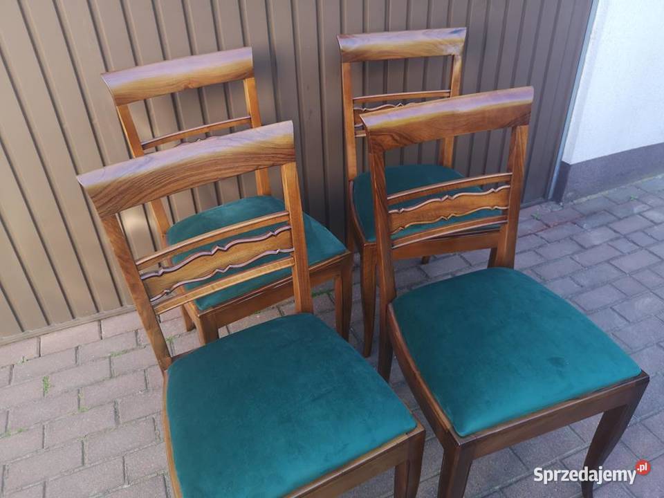 Krzesła 4 Sztuki Orzech ARTDECO Stare Antyk Swarzędz